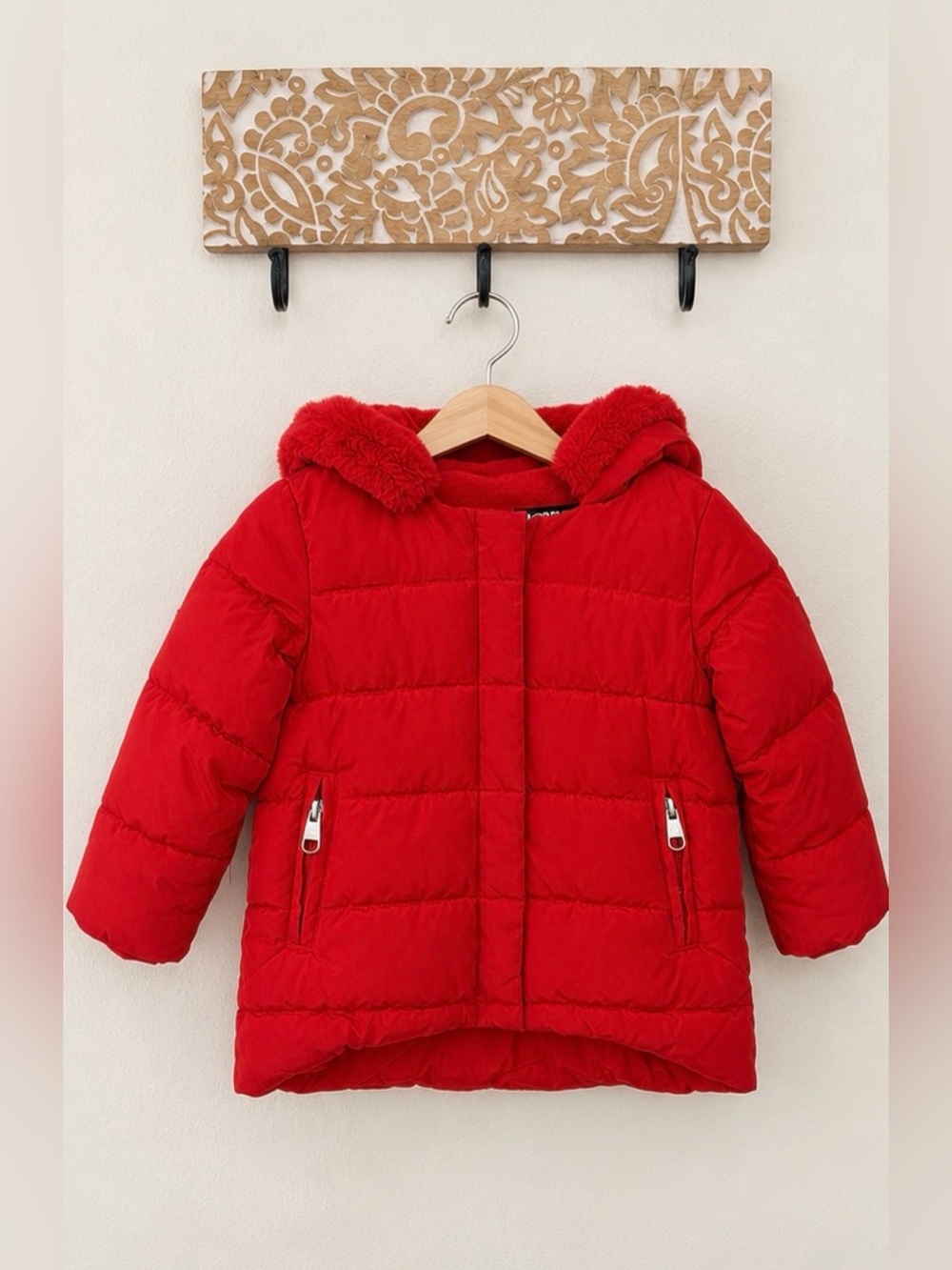 Steve Madden 18 Months Red Puffer Jacket with Hood